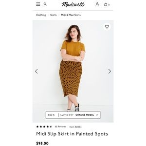 Madewell slip skirt in painted spots